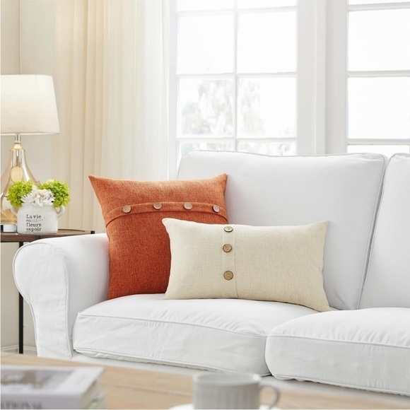 Farmhouse Mid Century Modern Bohemian Decorative Rust Orange Pillow Case Cover - Picture 5 of 16